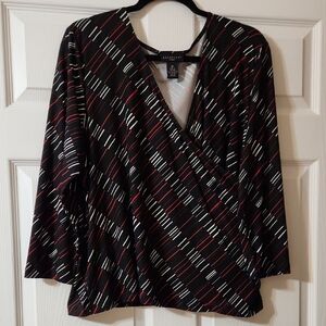 Rafaella Black and Red Striped Blouse